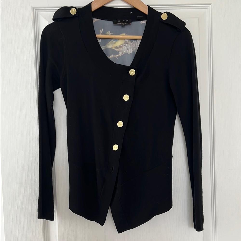 The Limited Elegant Black Sweater with Gold Accents